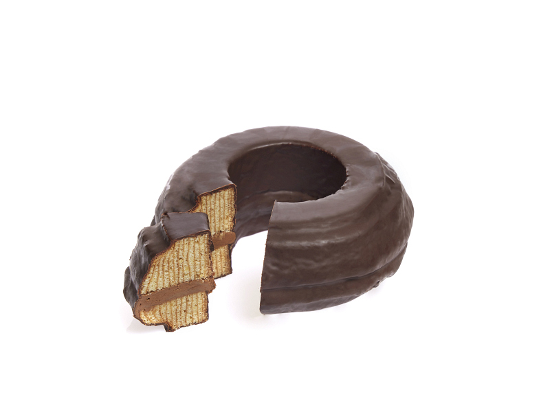 Baumkuchenring mit Nougat gefüllt Baumkuchenring mit Nougat gefüllt